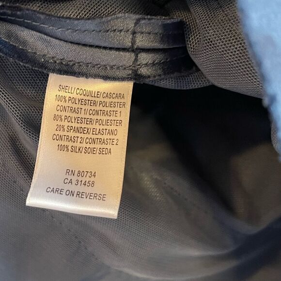 BCBGMaxAzria Blue Grey Woven Embellished Halter Dress | SZ 4 - Picture 12 of 16